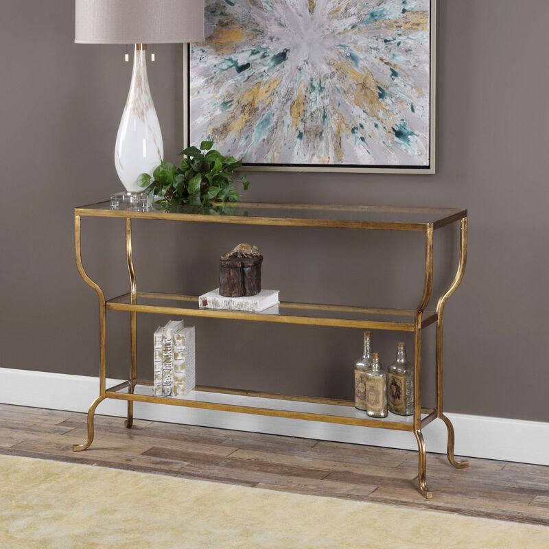 Uttermost Deline Gold Console Table image number 3